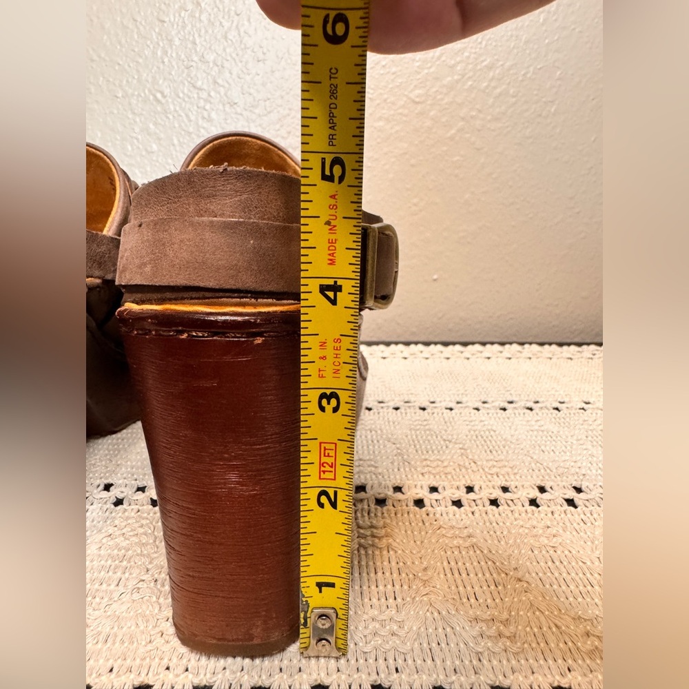 Born Hudson Sling Back Brown Leather Women's Mules - Picture 7 of 8